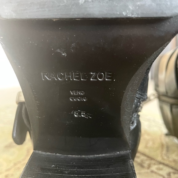 Rachel Zoe black booties. Size 8.5. Block heel with silver hardware - Picture 9 of 14